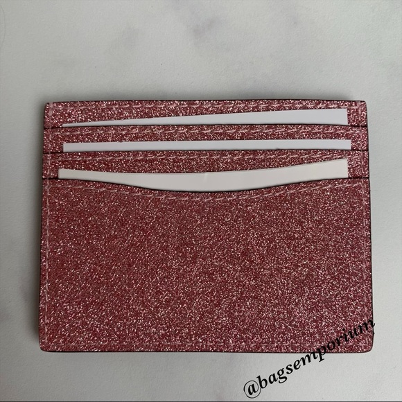 Kate Spade Pink Glitter Credit Card Case Wallet - Picture 6 of 9